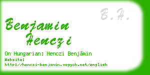 benjamin henczi business card