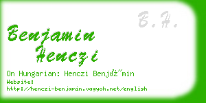 benjamin henczi business card